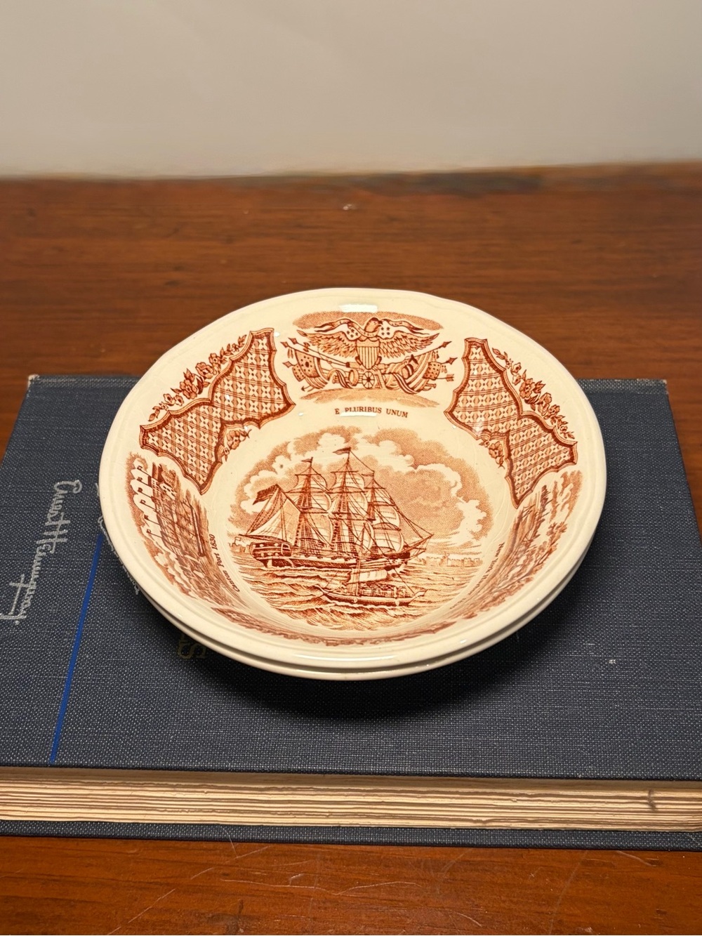 Vintage Nautical Transferware Decorative Berry Bowls, set of 2